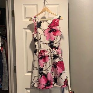 Pink Floral A- Line Dress NWOT